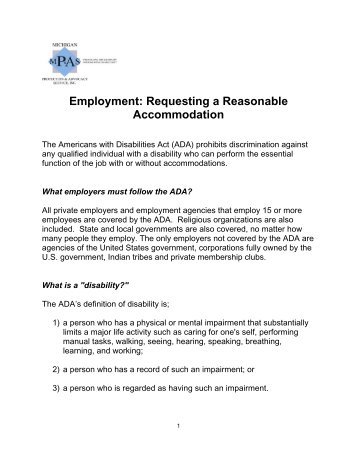 reasonable accommodation request form